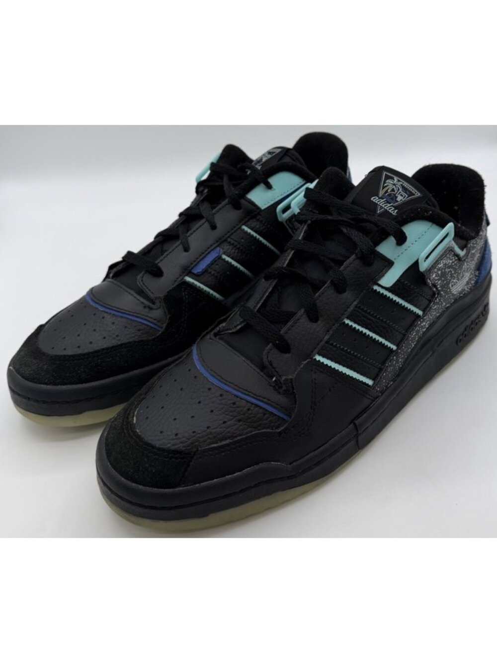 Adidas Forum Exhibit Low Black Aqua Blue Men's Size 13 Sneakers Shoes GY4669